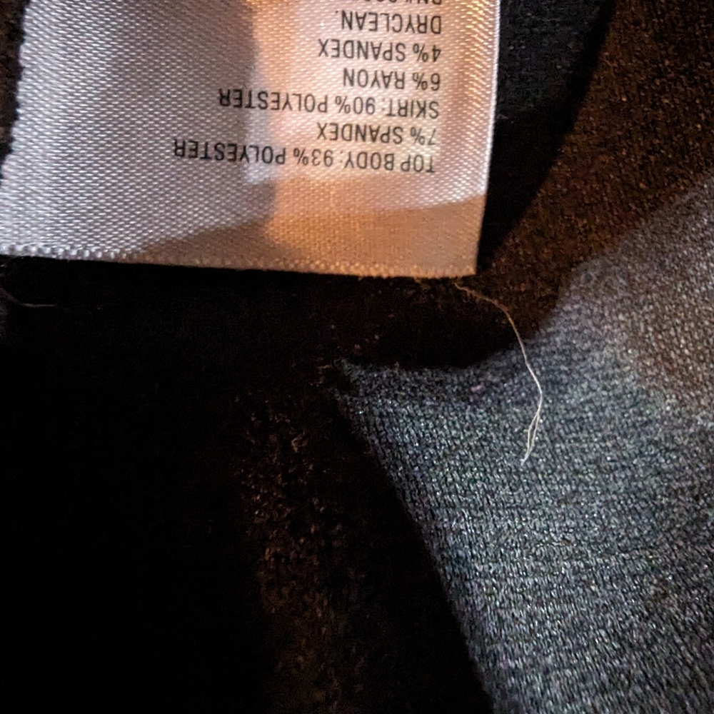 Dress. Worthington. Cocktail. Pink orange & white top, black Bottom - Picture 4 of 6